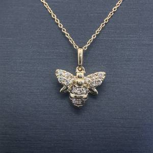 lot 18 image: Designer Le Vian Diamond Bee Pendant Necklace in 14k Yellow Gold $1,820 Retail