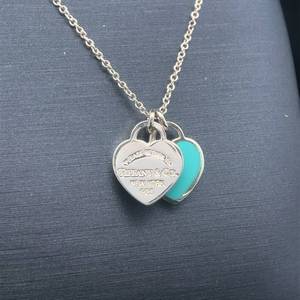 lot 30B image: Designer Tiffany & Co. Blue Enamel & 925 Sterling Silver Heart Tag Necklace $550 Retail VIDEO 