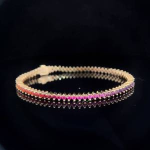 lot 9 image: Natural Rainbow Sapphire Tennis Bracelet in 18k Yellow Gold - 13.53 Grams $6,280 Retail