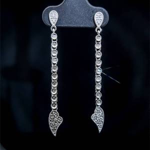 lot 20B image: Delicate Dangle Earrings, Free Flowing, Elongated Linear  in 14k White Gold $1,799 Retail  VIDEO 