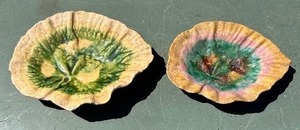 lot 4 image: Pair of Majolica Leaf plates