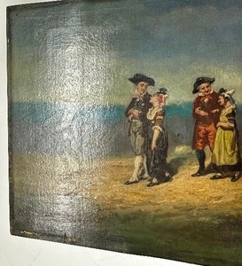 lot 14 image: Exceptional Edwardian Oil On Wood Panel Painting SIGNED