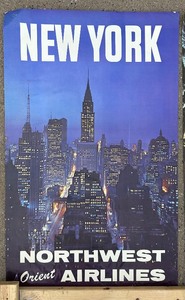 lot 41 image: VINTAGE Travel Poster Lot #4 - Northwest Airlines
