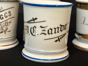 lot 136A image: Antique Barber Shop Shaving Mugs