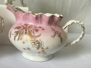 lot 132 image: Vintage RS Prussia Cream and Sugar Set and Additional Sugar Bowl