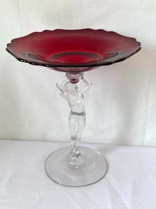 lot 20 image: Vintage Cambridge Glass Statuesque Carmen Red Compote