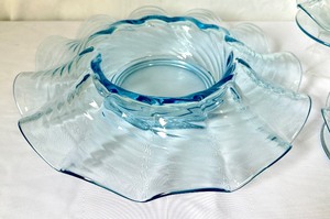lot 21 image: Vintage Fostoria Azure Console Set
