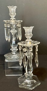 lot 107 image: Antique Pair of Heisey Old Williamsburg One Lite Candelabras