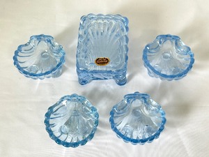 lot 103 image: Antique Cambridge Glass Caprice Cigarette Box and Four Ashtrays Set