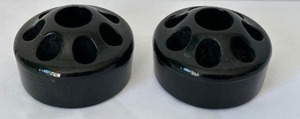 lot 181 image: Pair of Two Fenton Ebony Floral Frogs
