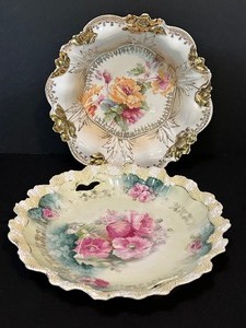 lot 33 image: Two Antique RS Prussia Floral Design Porcelain Bowls
