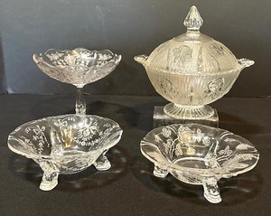 lot 240 image: Assorted Vintage Heisey and Cambridge Candy Dishes