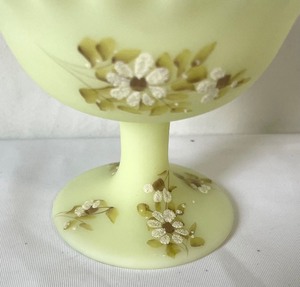 lot 200 image: Hand Painted and Signed Custard Compote by Fenton
