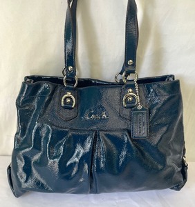 lot 272 image: Coach Navy Patent Sophia Handbag