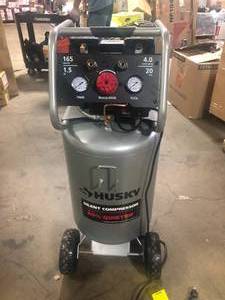 Husky 20 Gal. Vertical Electric-Powered Silent Air Compressor Customer Returns See Pictures
