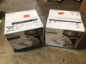 Lot of 2 Broan-NuTone QT Series 130 CFM Ceiling Bathroom Exhaust Fan with LED Light and Night Light  Customer Returns See Pictures