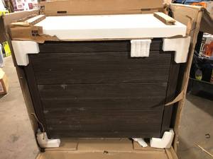 Glacier Bay Woodbrook 36.5 in. W x 18.75 in. D Bath Vanity in Elm Ember with Cultured Marble Vanity Top in White with White Sink Customer Returns See Pictures