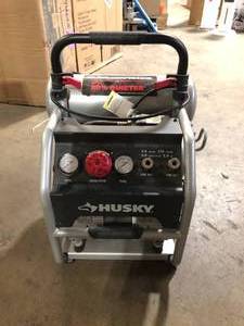 Husky 4.5 Gal. Portable Electric-Powered Silent Air Compressor  Customer Returns See Pictures