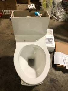 American Standard Colony 1-Piece 1.28 GPF Single Flush Elongated Toilet in White Seat Included  Customer Returns See Pictures