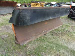 lot 3 image: 11-foot Truck Mounted Snow Plow, Measures 4-feet tall, Frame needs Welding Repair