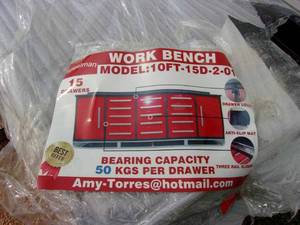 lot 13 image: New Steelman 10-foot 15D -2-018 Toolbox, Weighs 829 lbs.