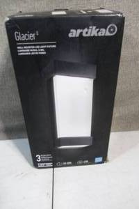 lot 61 image: Artika Glacier 1-Light Black Modern LED IndoorOutdoor Light Wall Lantern Sconce