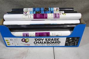 lot 62 image: Lot of Peel and Stick on Quick Cover Dry Erase Chalk Board Stick ons About 27