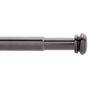 lot 123 image: 36 in. - 72 in. Mix and Match Telescoping 1 in. Single Curtain Rod in Gunmetal