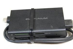 lot 100 image: Platinum - USB 3.2 Gen 1 SD, microSD, CF 3 Slot Memory Card Reader - Black
