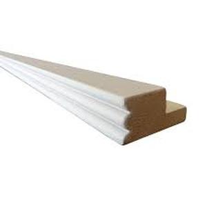 Cream Painted 96 in. x 1 in. x 2 in. Beaded Light Rail