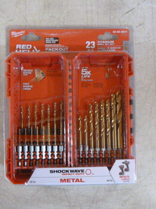 lot 57 image: Milwaukee 23 Piece Titanium Drill Bit Set