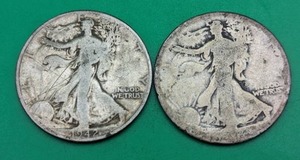 Two Walking Liberty Silver Half Dollars