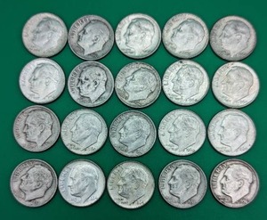 Twenty Pre-1964 Roosevelt Dimes