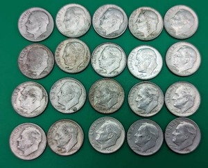 Twenty Pre-1964 Roosevelt Dimes