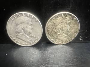 2 - 1951 Franklin Half Dollars