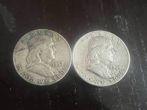 1957 & 1960 Franklin Half Dollars