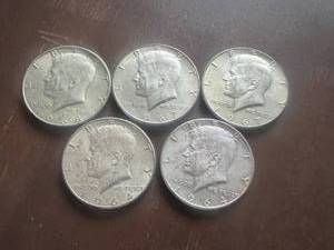 5 - Kennedy Half Dollars 2 - 1964