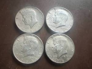 4 - 1964 Kennedy Half Dollars