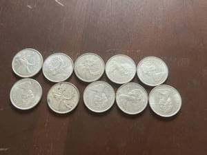 10 -  Canadian Quarters 50% Silver