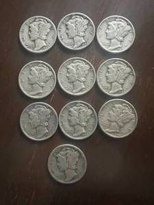 10 - 1942 Mercury Dimes
