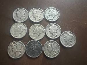 10 Mercury Dimes