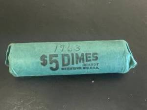 Full Roll of 1963 Roosevelt Dimes