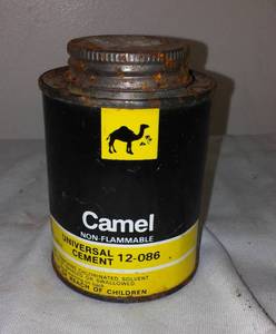 lot 546 image: Vintage Camel Non-Flammable Universal Cement Can.