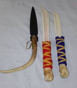 lot 551 image: Bone Knife and Antler Knife.