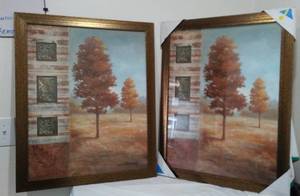 lot 652 image: Framed Prints of Fall Trees (2)