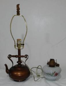 lot 695 image: Oil Lamp and Light.