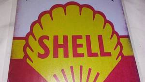 lot 696 image: Shell Motor Oil Meta Sign.