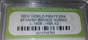 lot 711 image: New World Pirate Era Spanish Bronze Nummis c. 1608-1695 AD