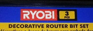 lot 763 image: Ryobi 3-piece router bit set.