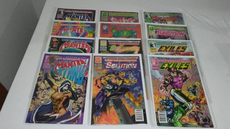 12 Comics. Malibu Ultraverse, Mantra, Exiles Solution and Sludge.
